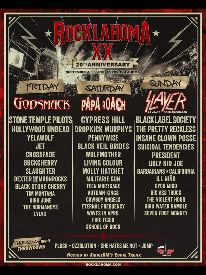 Slayer e Papa Roach são anunciados como headliners do festival Rocklahoma