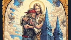 Arquidiocese de Fortaleza publica arte de Jesus Cristo abraçando Axl Rose