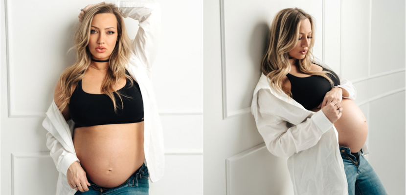 Mamãe orgulhosa: Nita Strauss mostra o barrigão de grávida ao lado do esposo