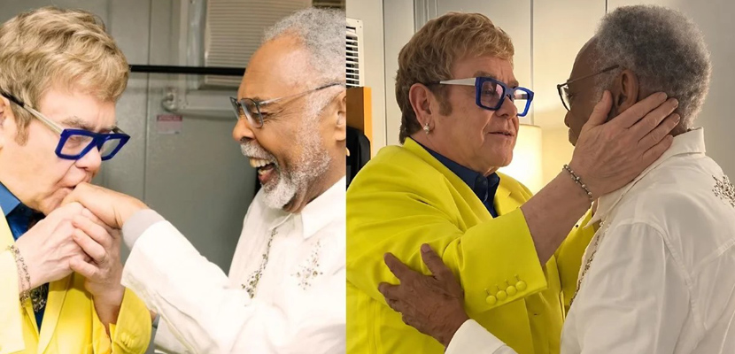 Elton John e Gilberto Gil se encontram nos bastidores do Rock In Rio: “Uma lenda”