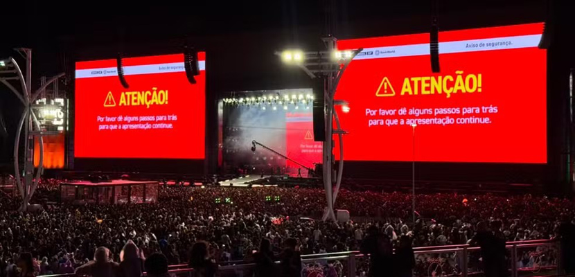 Rock In Rio emite alerta de segurança no Palco Mundo e pede que o público dê passos para trás